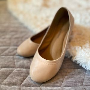 Lucky Brand Nude Leather Ballet Flats